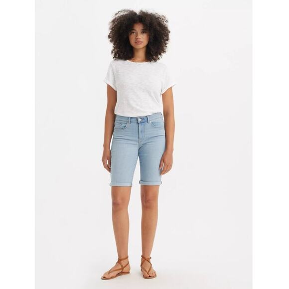 Levi's Light Wash Classic Wash Bermuda Denim Shorts - Picture 7 of 9